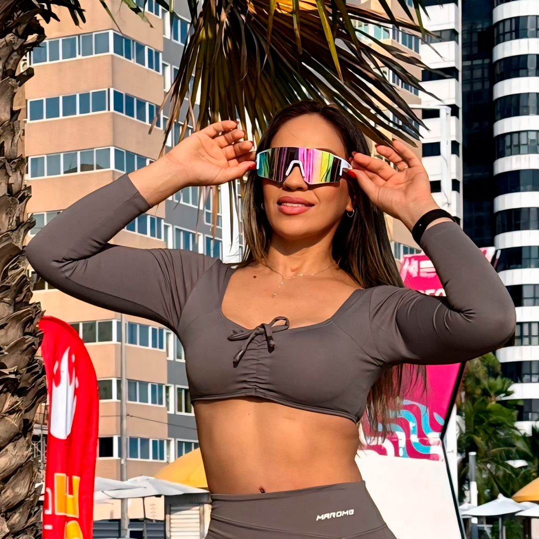 Top Feminino para Academia Cinza Escuro