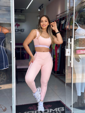 Conjunto Top e Calça Rosa