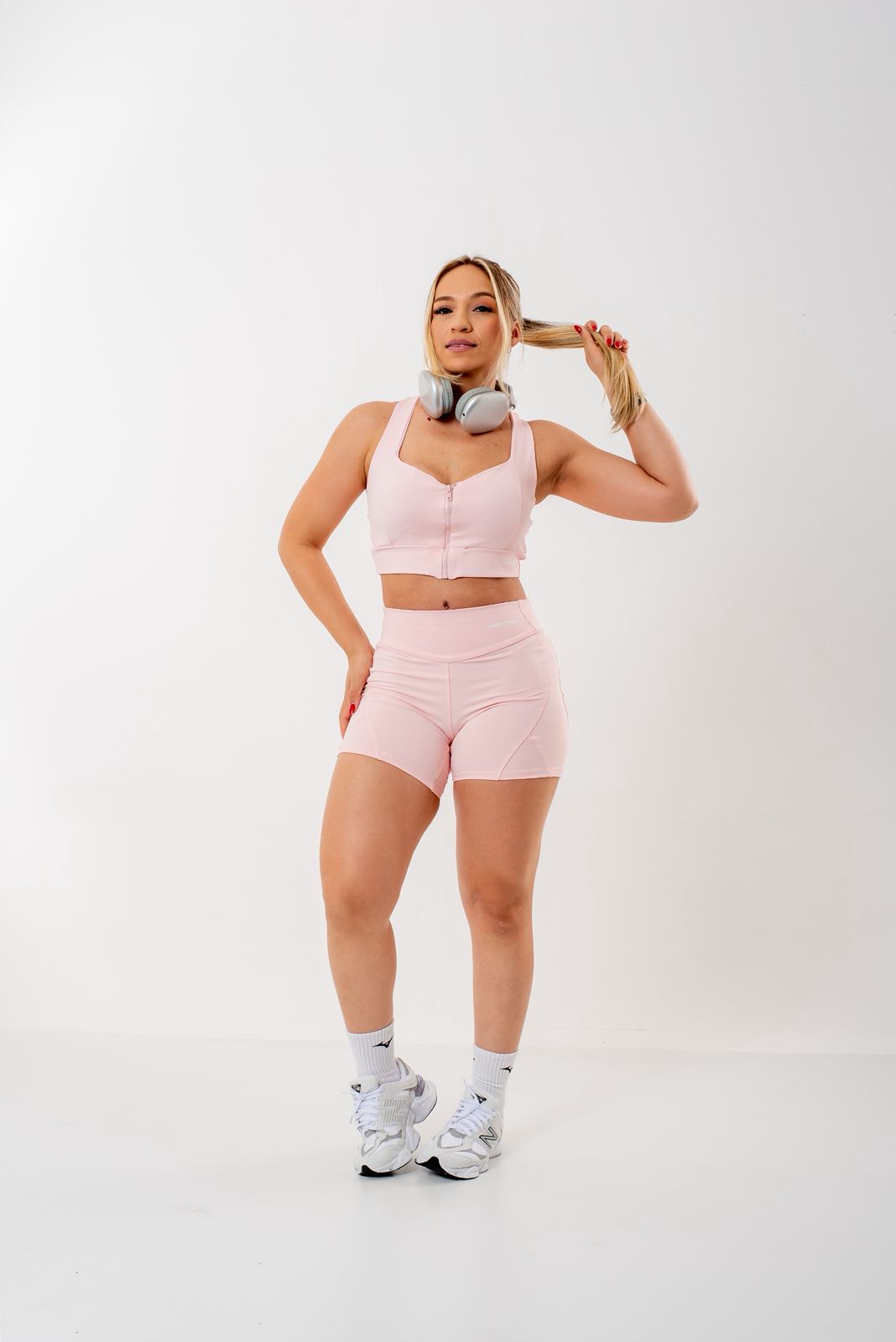 Conjunto Top e Short Rosa Claro