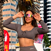 Top Feminino para Academia Cinza Escuro